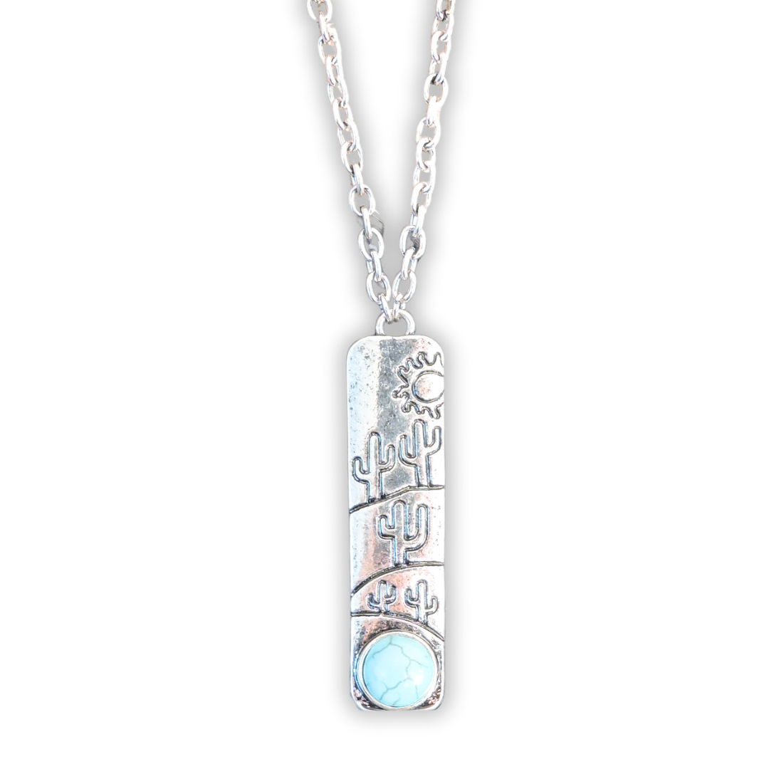 Clint Cactus Bar Pendant Fashion  Necklace