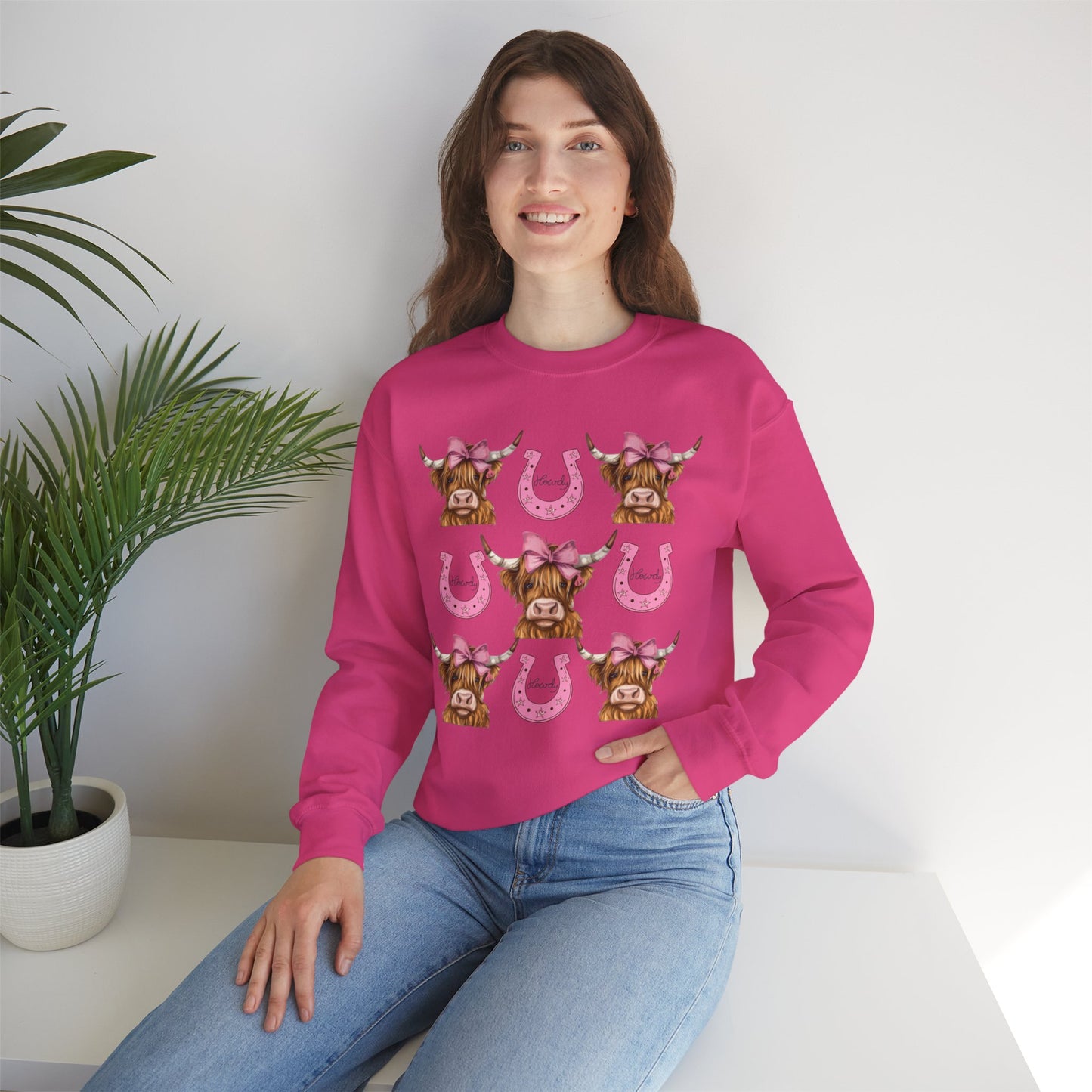 Highland Cow and Horseshoe Sweatshirt