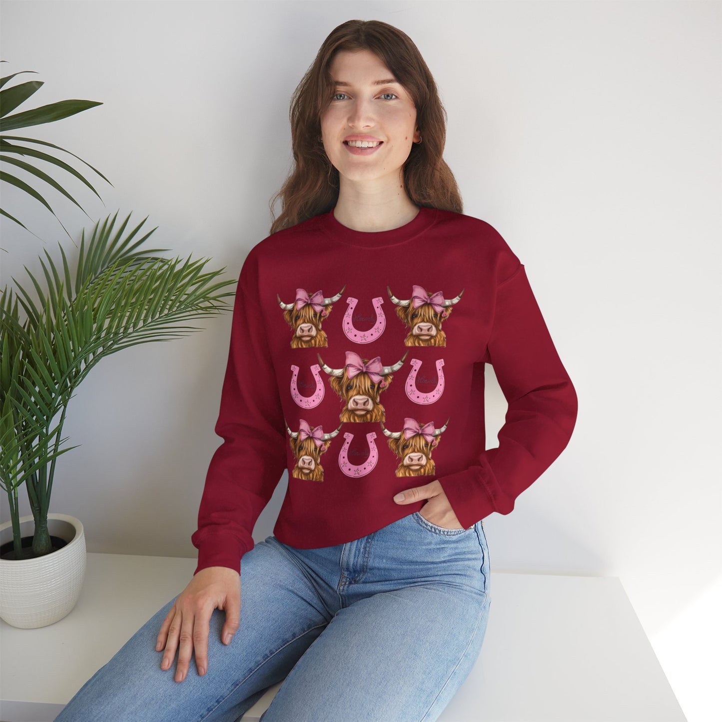 Highland Cow and Horseshoe Sweatshirt