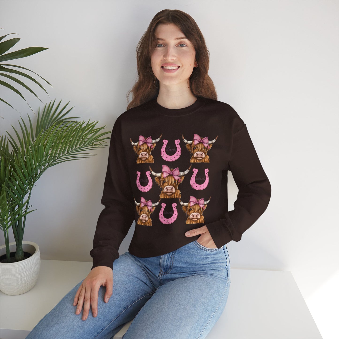 Highland Cow and Horseshoe Sweatshirt