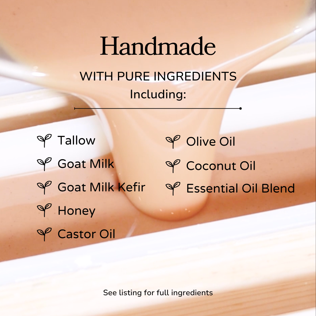 Wild Rose + Honey Handmade Tallow and Goat Milk Soap Bar