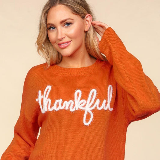 Haptics Full Size Metallic Glitter Embroidery Sweater