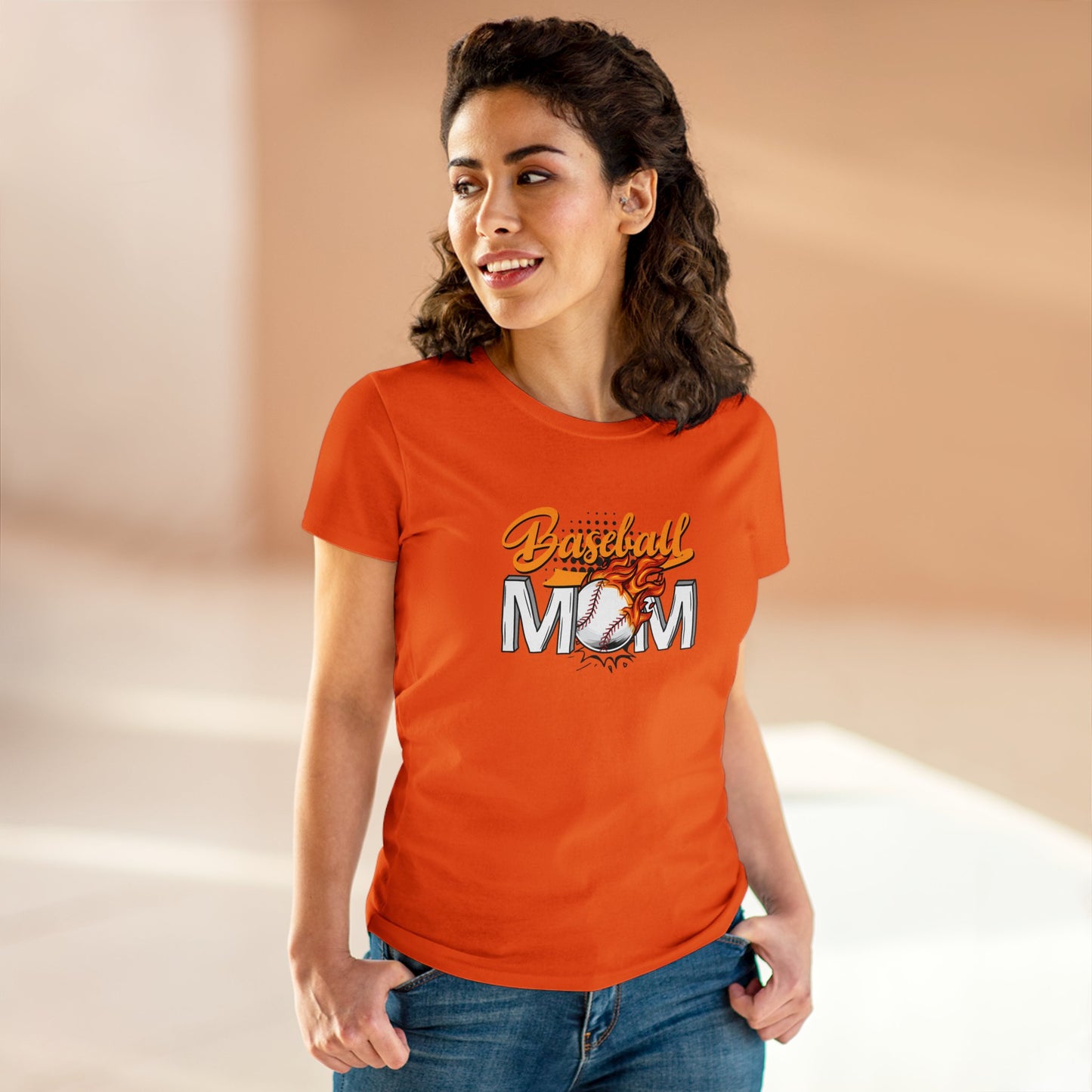 Baseball Mom Shirt, Women's Midweight Cotton Tee - SmorgeousByGina