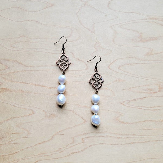 Genuine Freshwater Potato Pearl Earrings Wedding