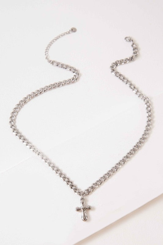 Cross Bubble Chain Necklace