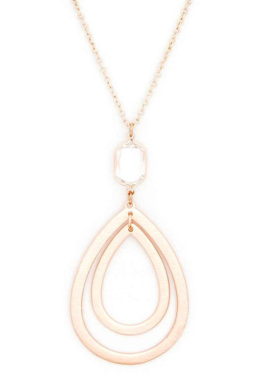 Crystal Teardrop Pendant Necklace