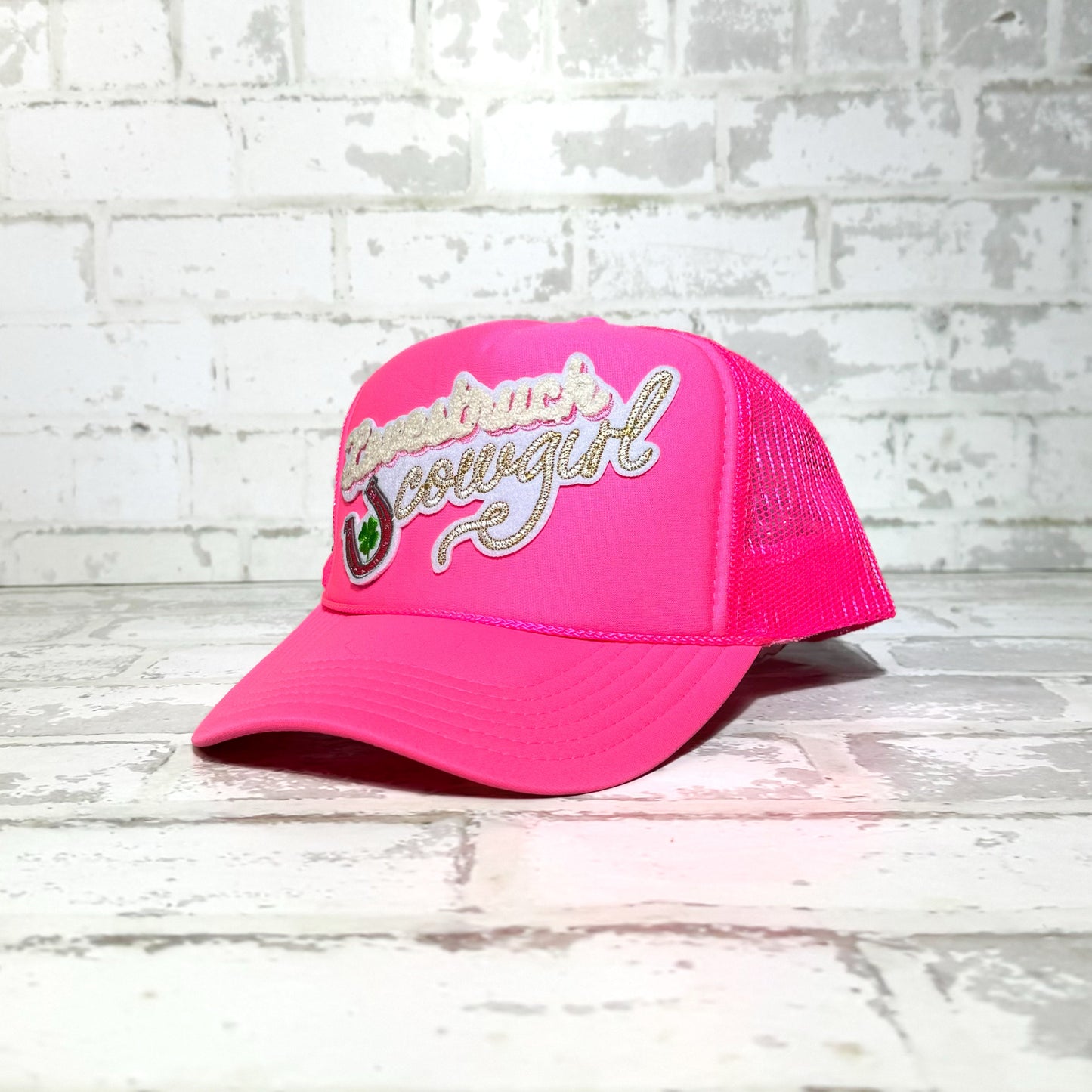 Lovestruck Cowgirl Hot Pink Patch Hat
