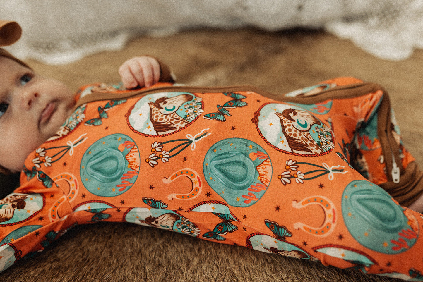 Peach Pony Bamboo Romper