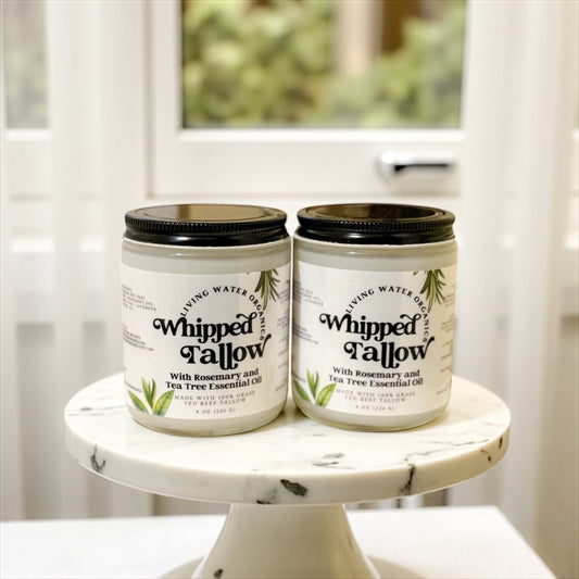 100% Grass Fed Whipped Tallow for Face, Hair, and Skin, Natural Tallow