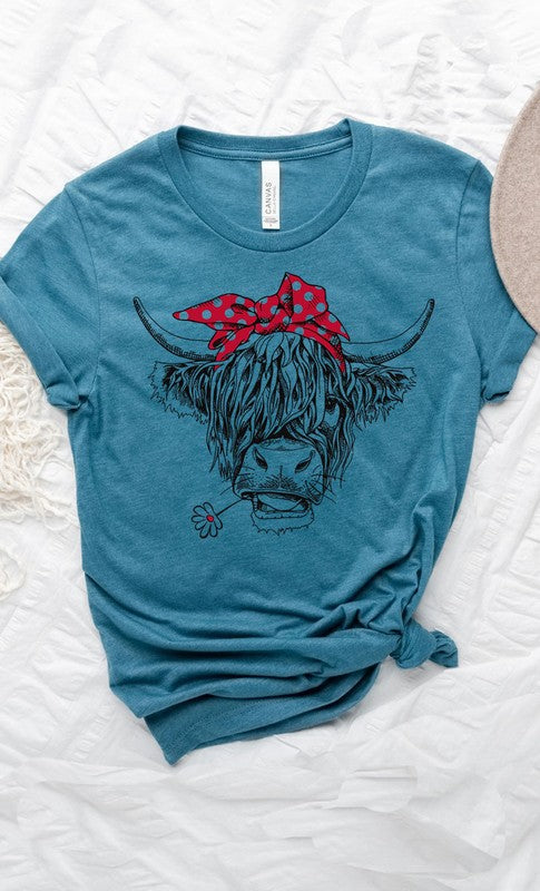 Highland Cow Red Bandana PLUS Graphic Tee
