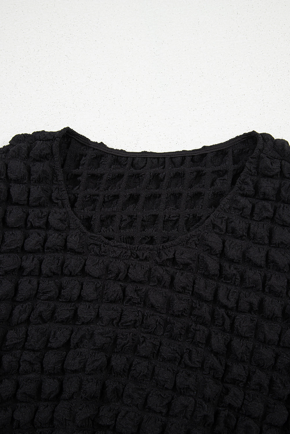 Black Plus Size Textured Tiered Short Sleeve Maxi Dress