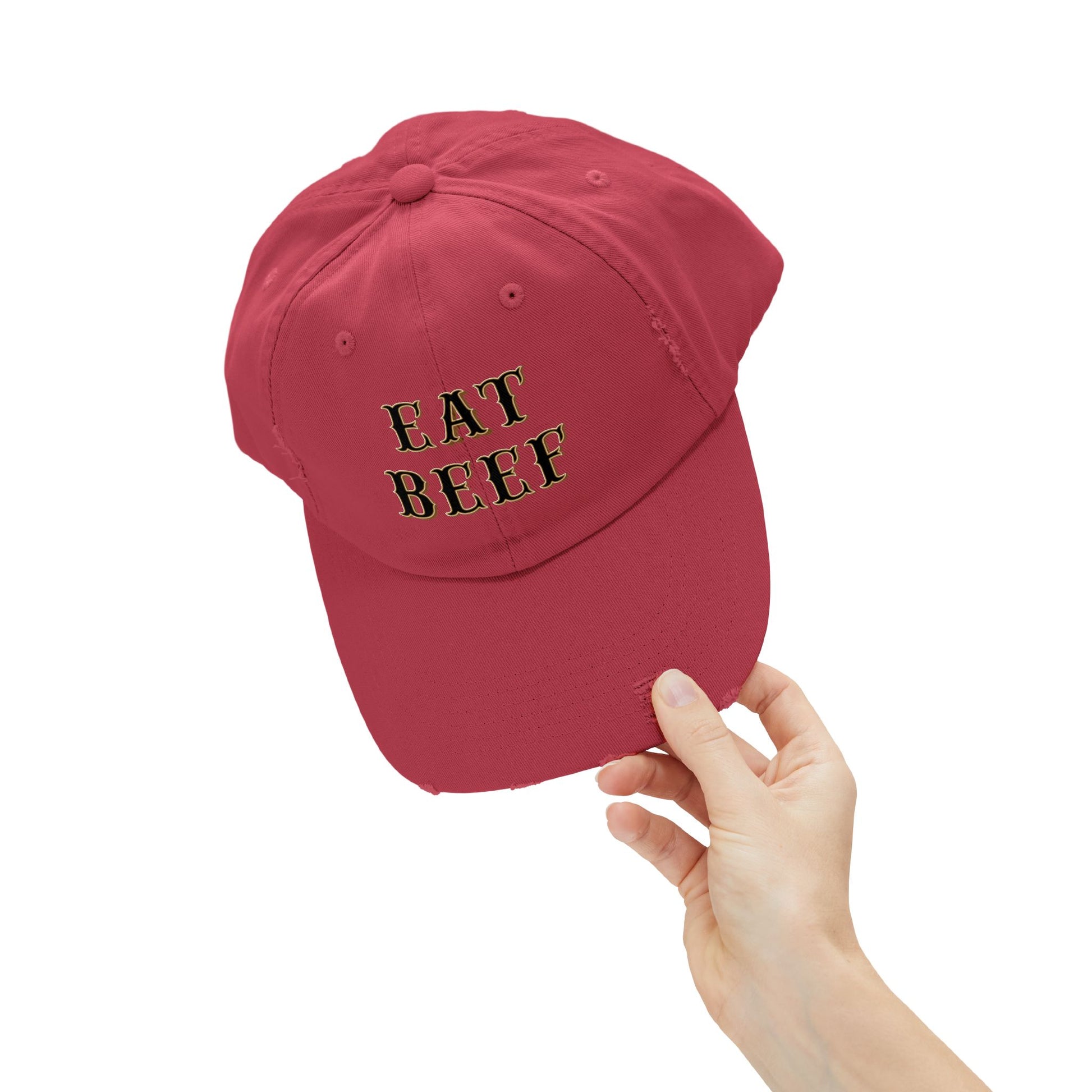 Eat Beef Unisex Distressed Cap - SmorgeousByGina