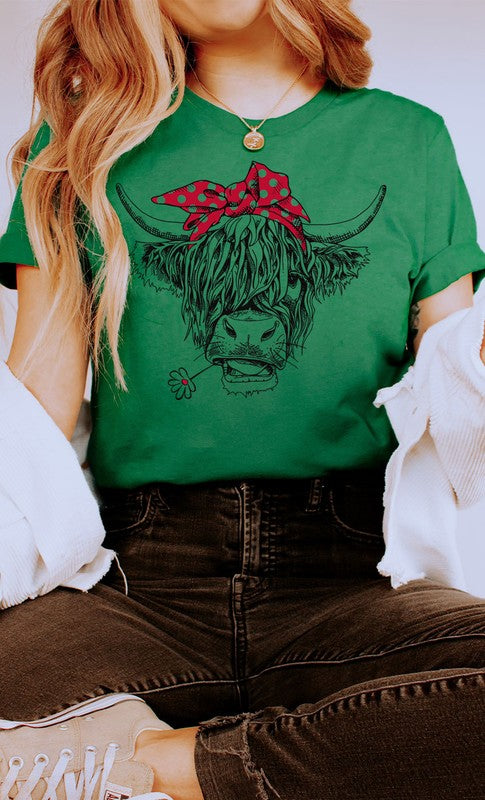 Highland Cow Red Bandana PLUS Graphic Tee
