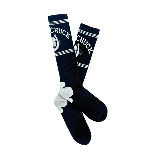Retro Lucky Chuck Black/White Performance Boot Socks