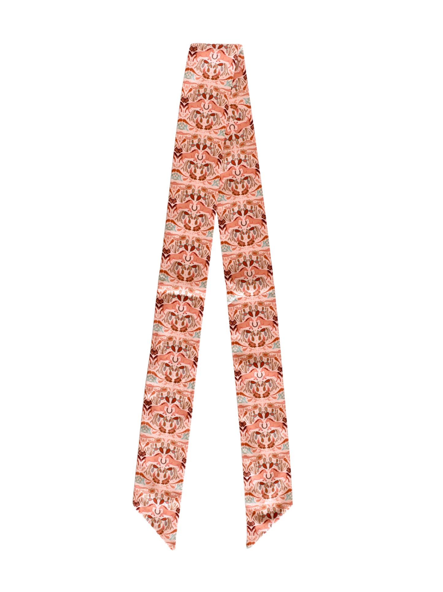 Prairie Days in Peach Western Silk Twilly Scarf