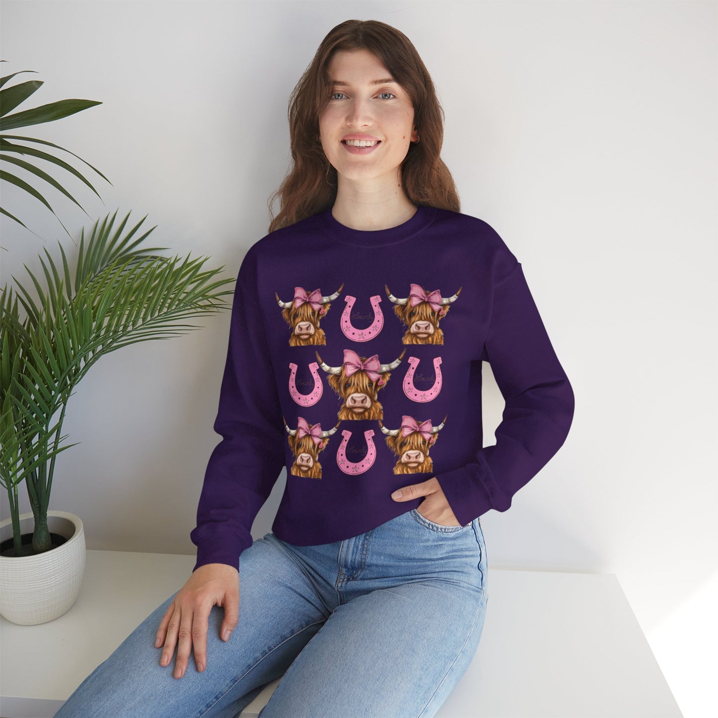 Highland Cow and Horseshoe Sweatshirt