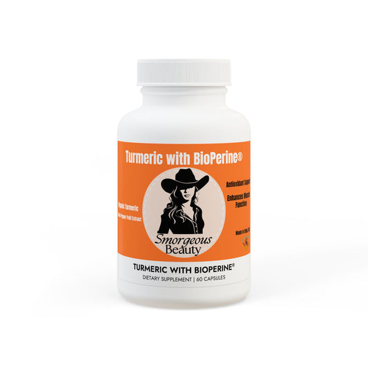 Turmeric with BioPerine® (Black Pepper Fruit Extract) Supplement Smorgeous Beauty (60 Capsules)