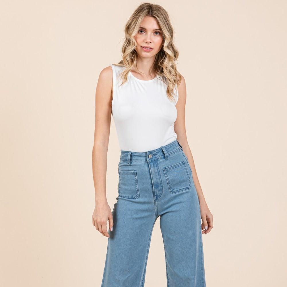 Mittoshop High Waist Wide Leg Jeans