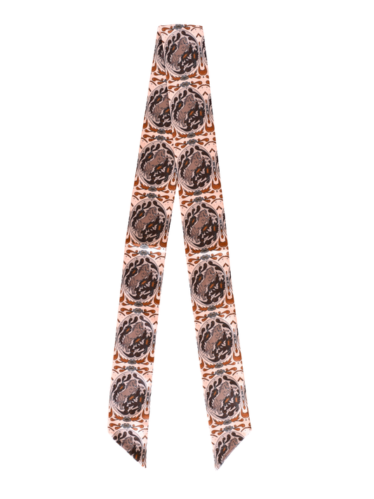 Bloomin' Bronc Western Cowgirl Silk Twilly Scarf