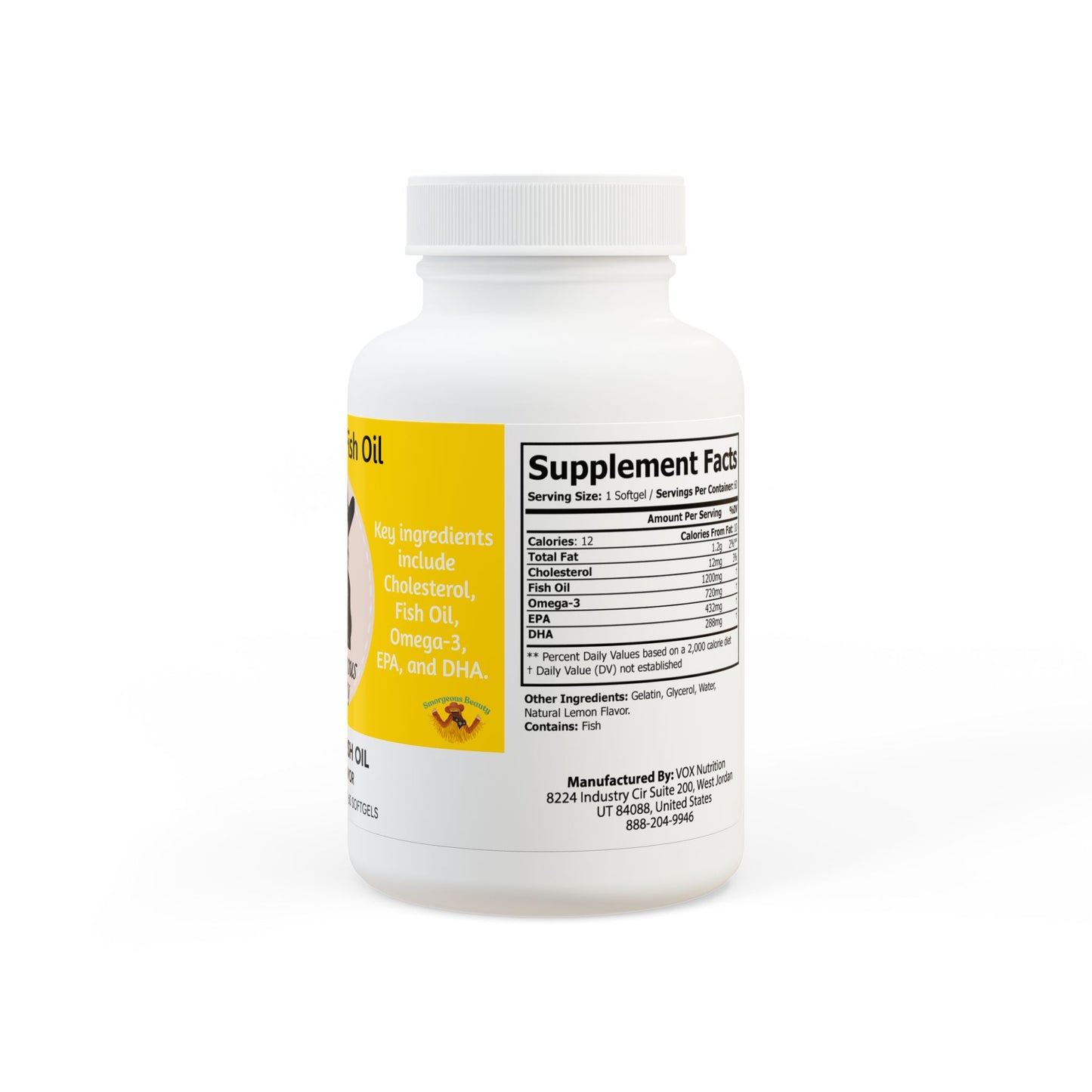 Omega 3 Fish Oil Supplement Smorgeous Beauty (60 Softgels)