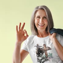 Cowboy Easter, Bucking Horse Tee, Cross, Softstyle T-Shirt