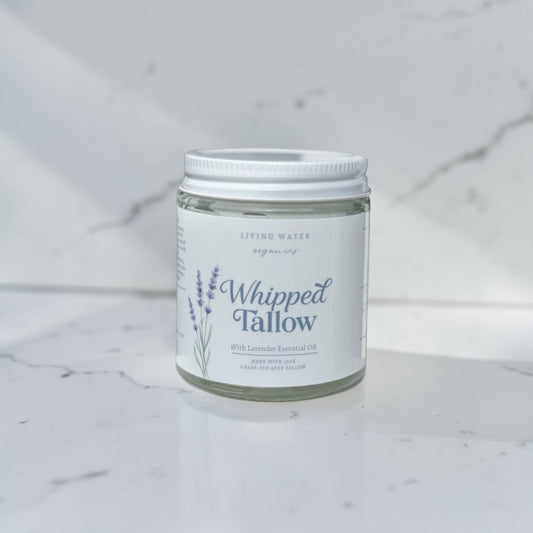 100% Grass Fed Whipped Tallow for Face, Hair, and Skin, Natural Tallow