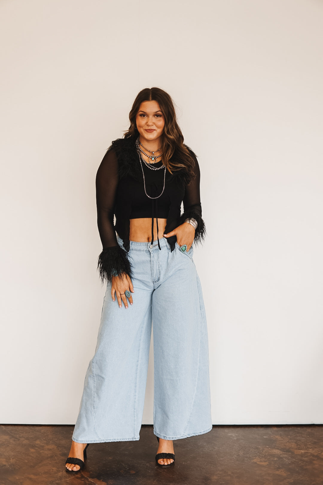 The Cowtown Wide Leg Jeans - large