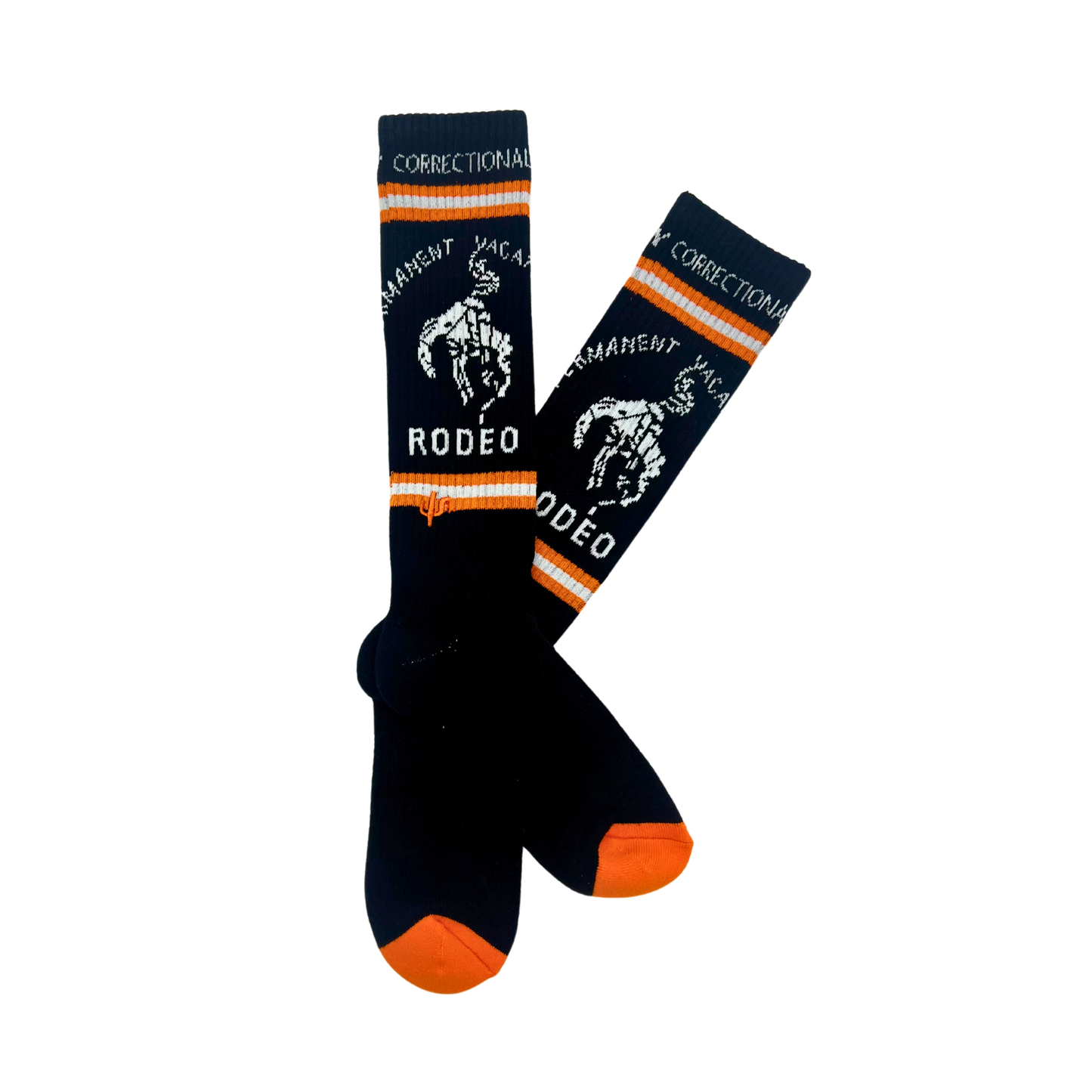 Cactus Alley-Correctional Vaca Blk Performance Boot Socks