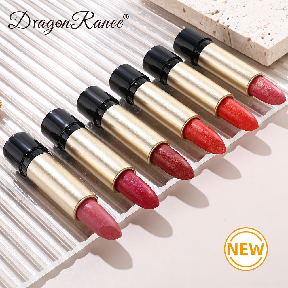 Gilt Pearlescent Dragon Fruit Peach Pink Lipstick Slightly Flashing Lipstick Moisturizing And Shining With Fine Flashing Bean Paste Mermaid
