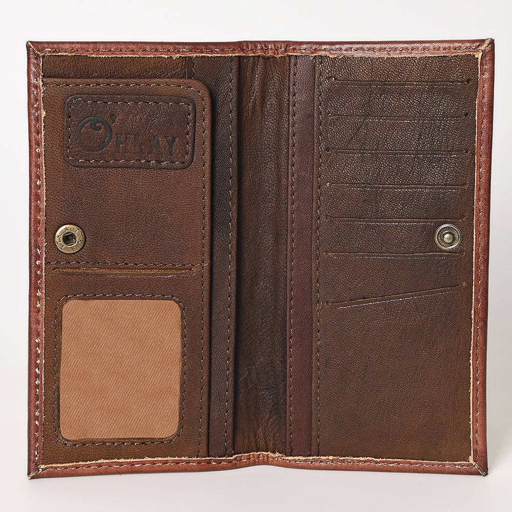 OHG114 Wallet Genuine Leather Tooled