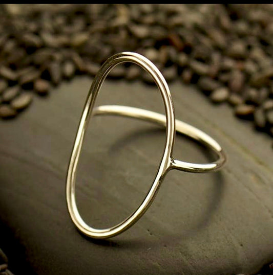 Sterling Silver Open Oval Ring Size