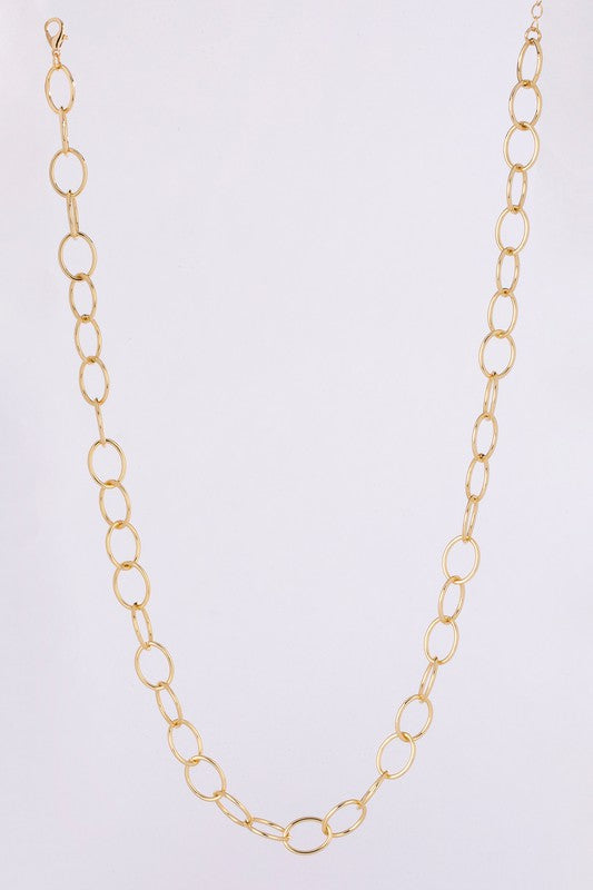 Chain Bracelet and Necklace Set - Gold