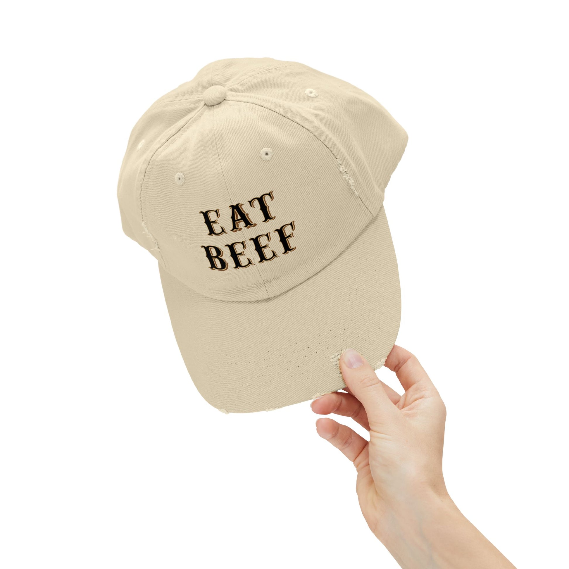 Eat Beef Unisex Distressed Cap - SmorgeousByGina