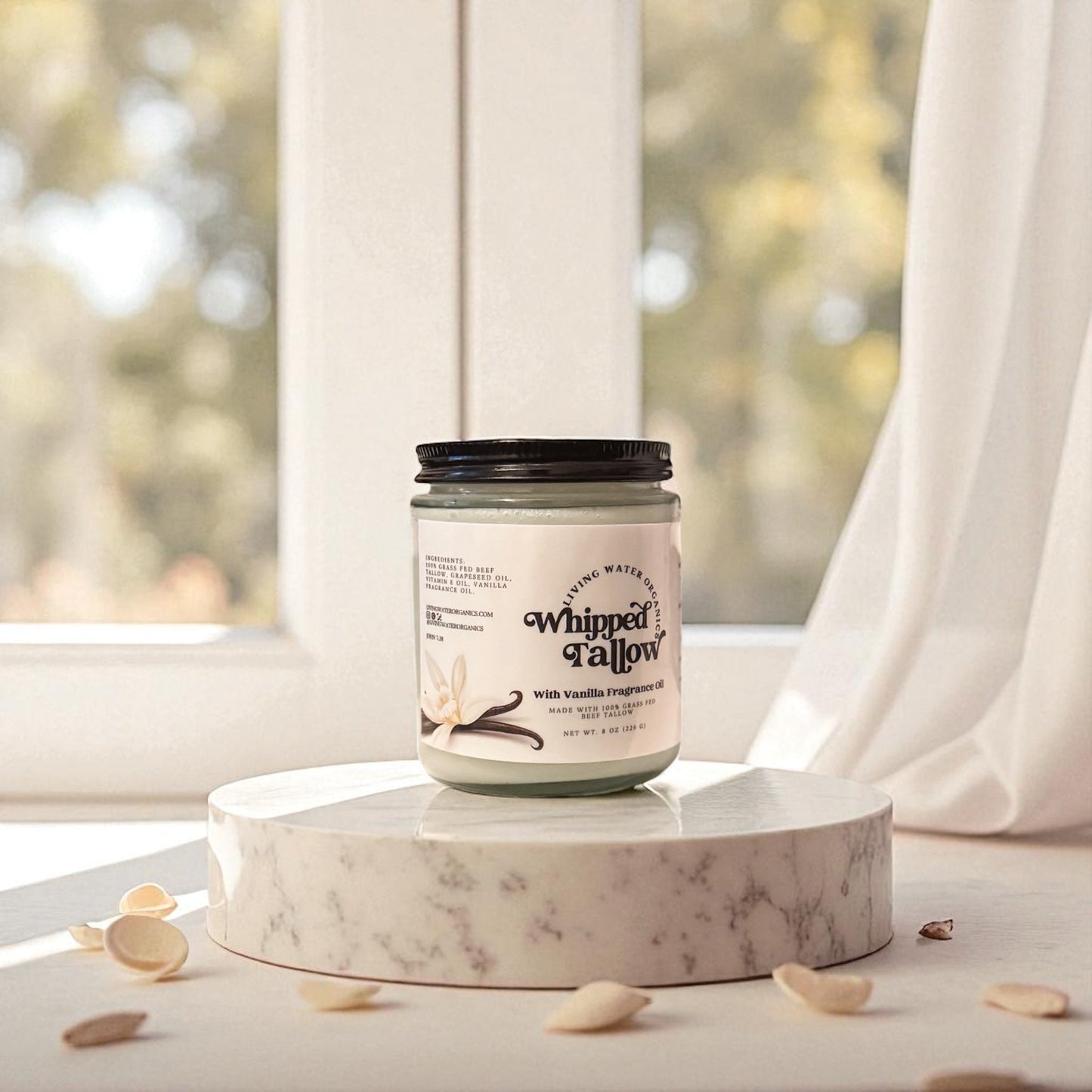 100% Grass Fed Whipped Tallow for Face, Hair, and Skin, Natural Tallow