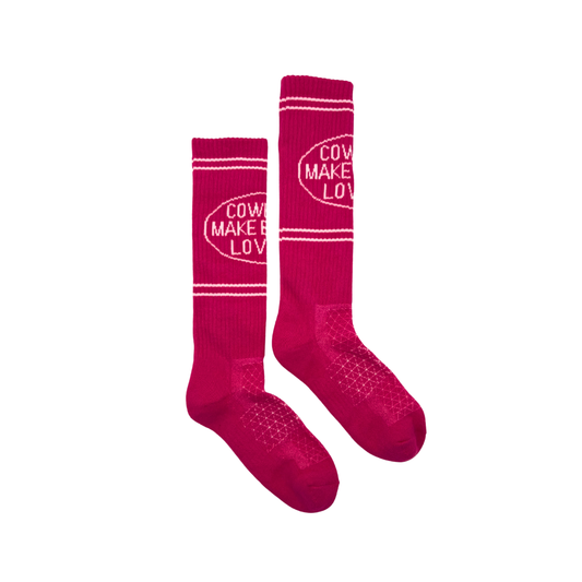 Cactus Alley- Cowboys Lover Pink Performance Boot Socks
