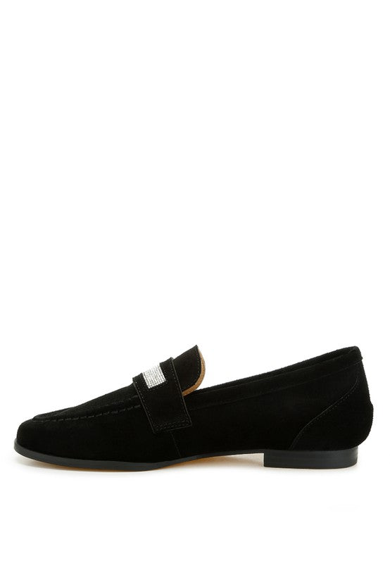 New Ode Rhinestone Penny Strap Loafers