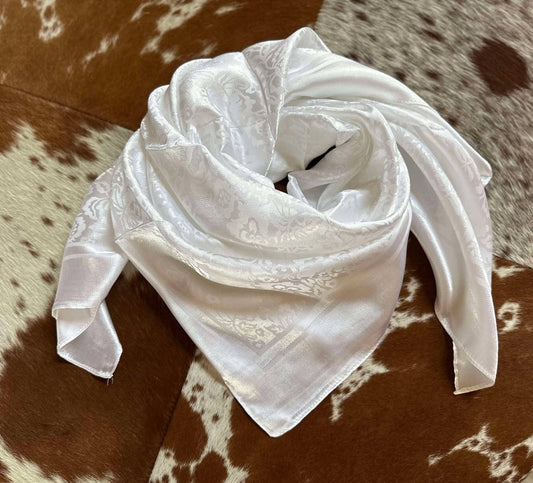 Icy White Jacquard Wild Rag