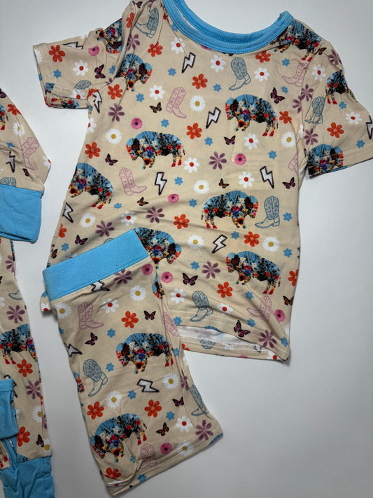 Wildflower Bison Bamboo Shorts Set
