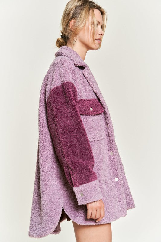 Color Block Sherpa Jacket