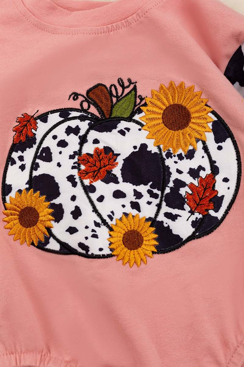 Sunflower Pumpkin Long Sleeve Onesie
