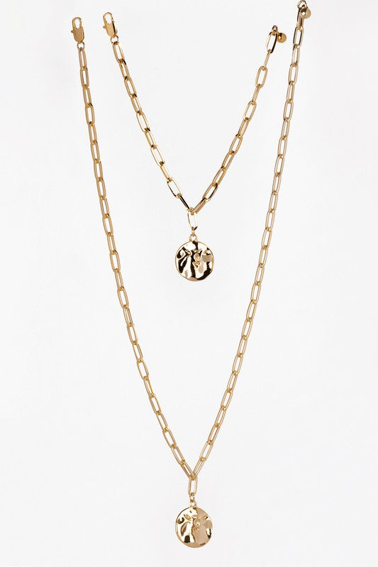 Coin Pendant Clip Chain Bracelet and Necklace Set