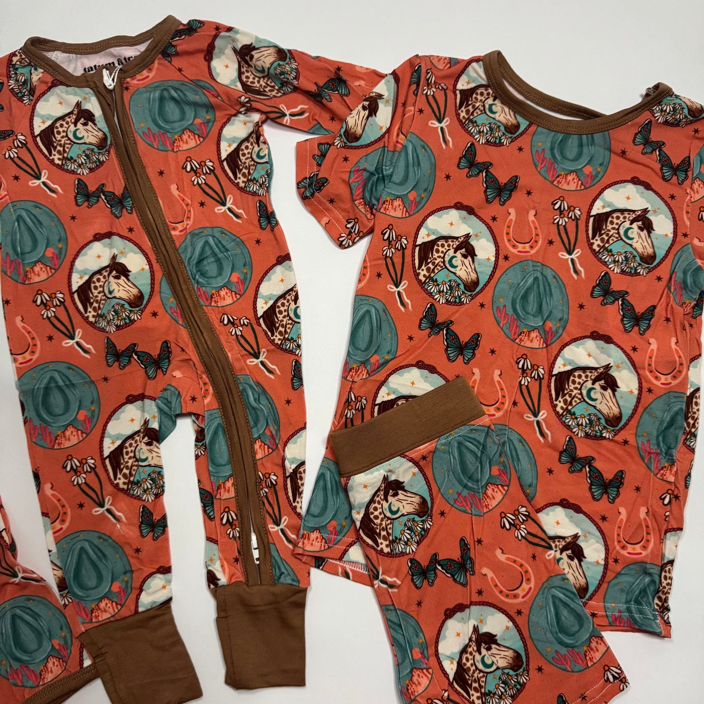 Peach Pony Bamboo Romper