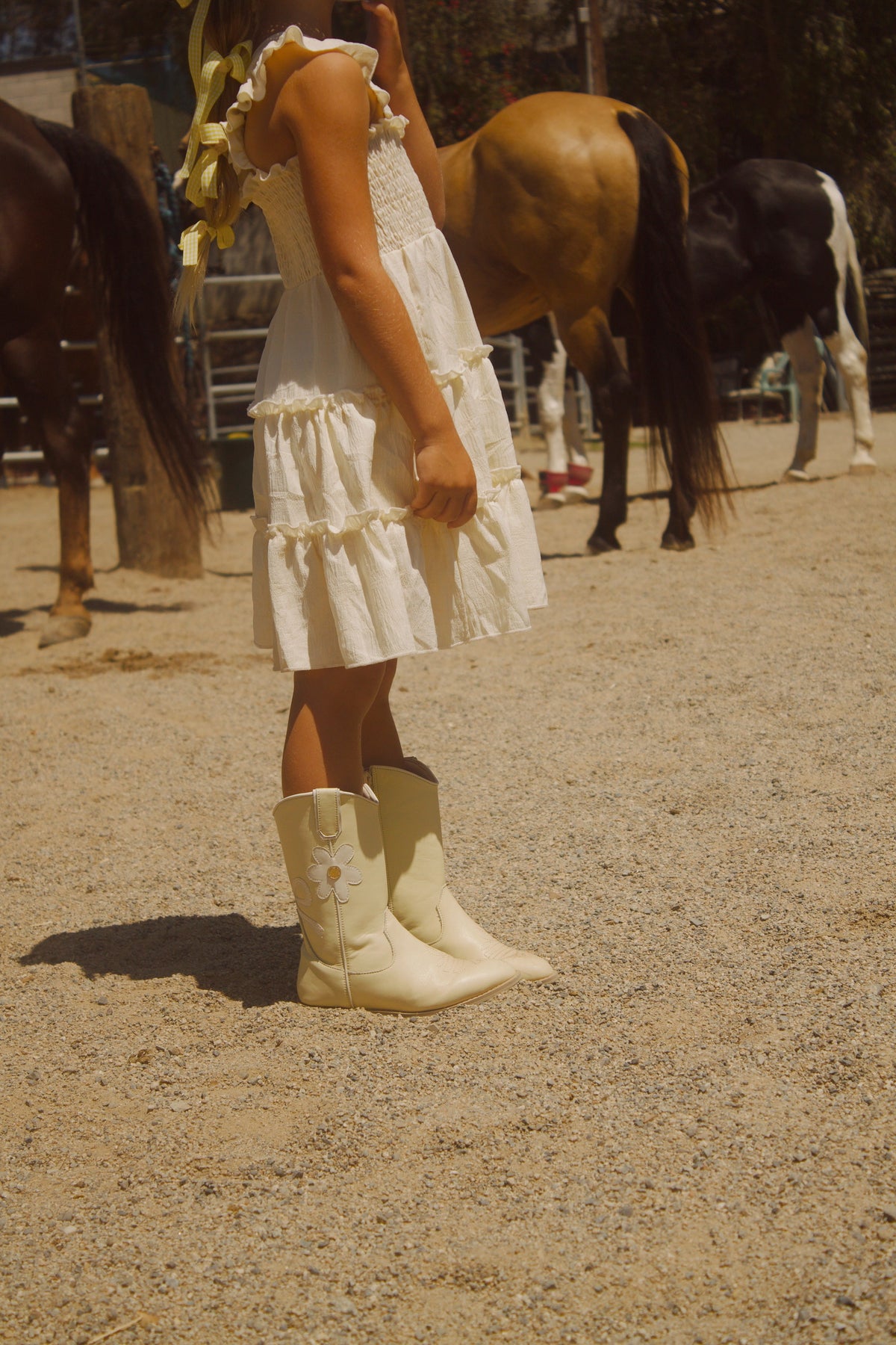 Chasing Daisies Butter Yellow Toddler Cowgirl Boots – Vegan Leather Western Boots for Girls