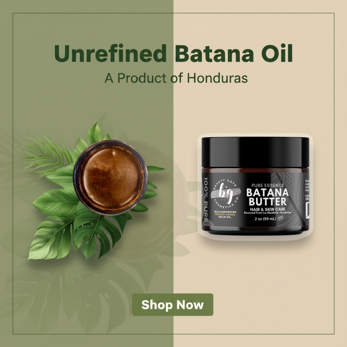 Batana Butter Hair and Skin Treatment 100% Solid Batana Oil Deep Conditioning