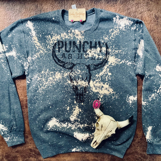 Distressed Punchy Bull Sweatshirt
