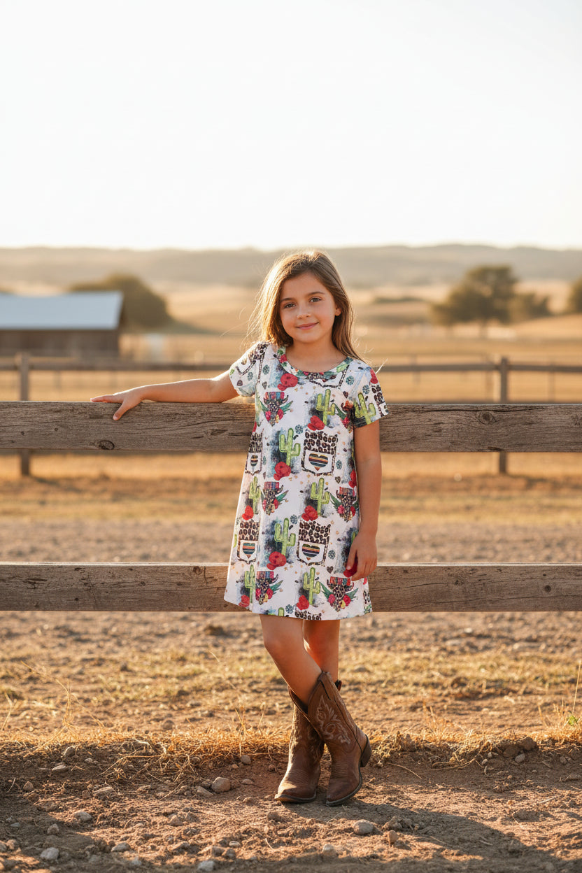 Rodeo T-Shirt Dress – Western Cowgirl Dress for Kids and Toddlers