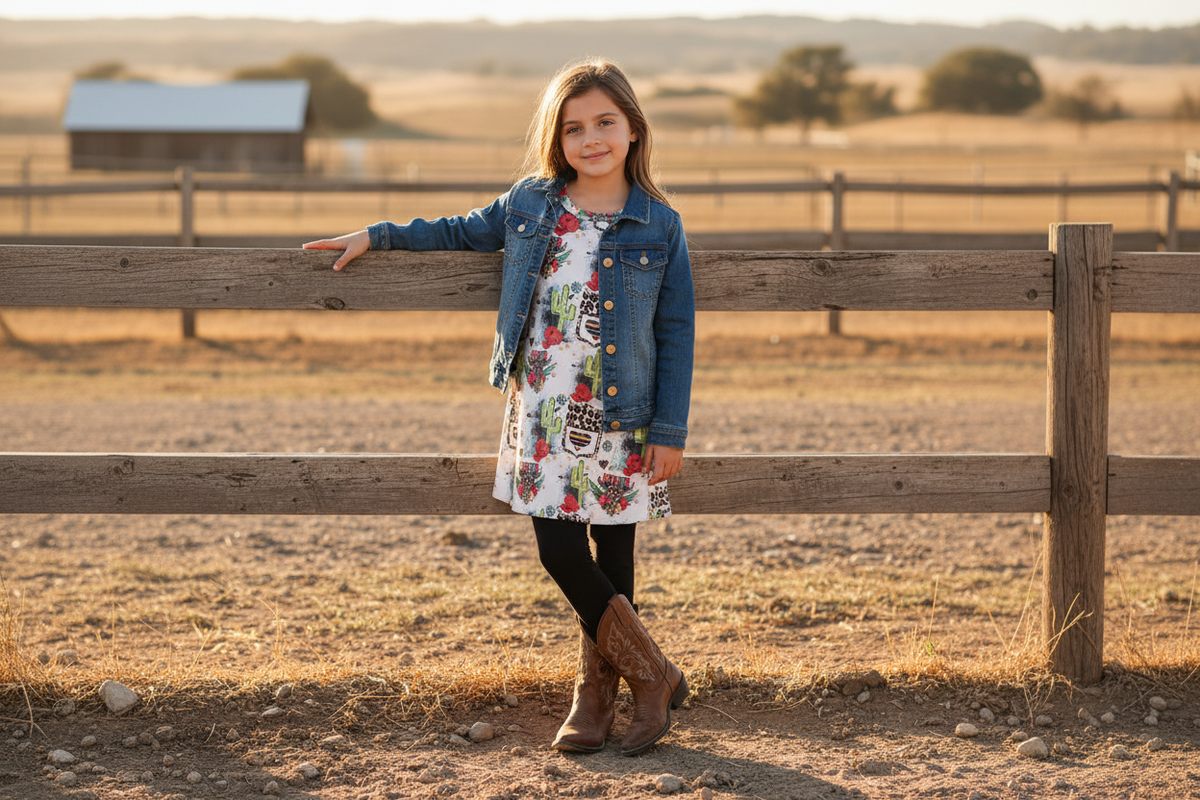 Rodeo T-Shirt Dress – Western Cowgirl Dress for Kids and Toddlers