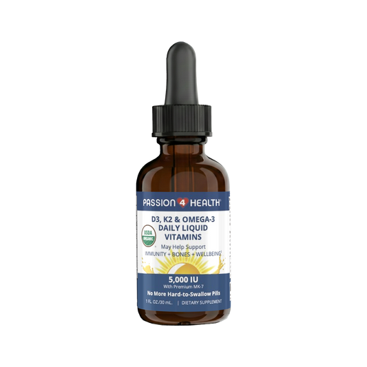 D3, K2 & Omega-3 Daily Liquid Vitamins