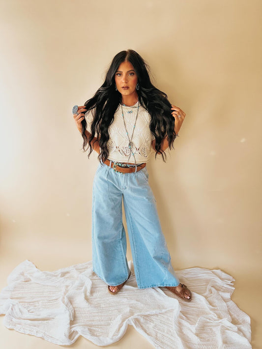 The Cowtown Wide Leg Jeans - large