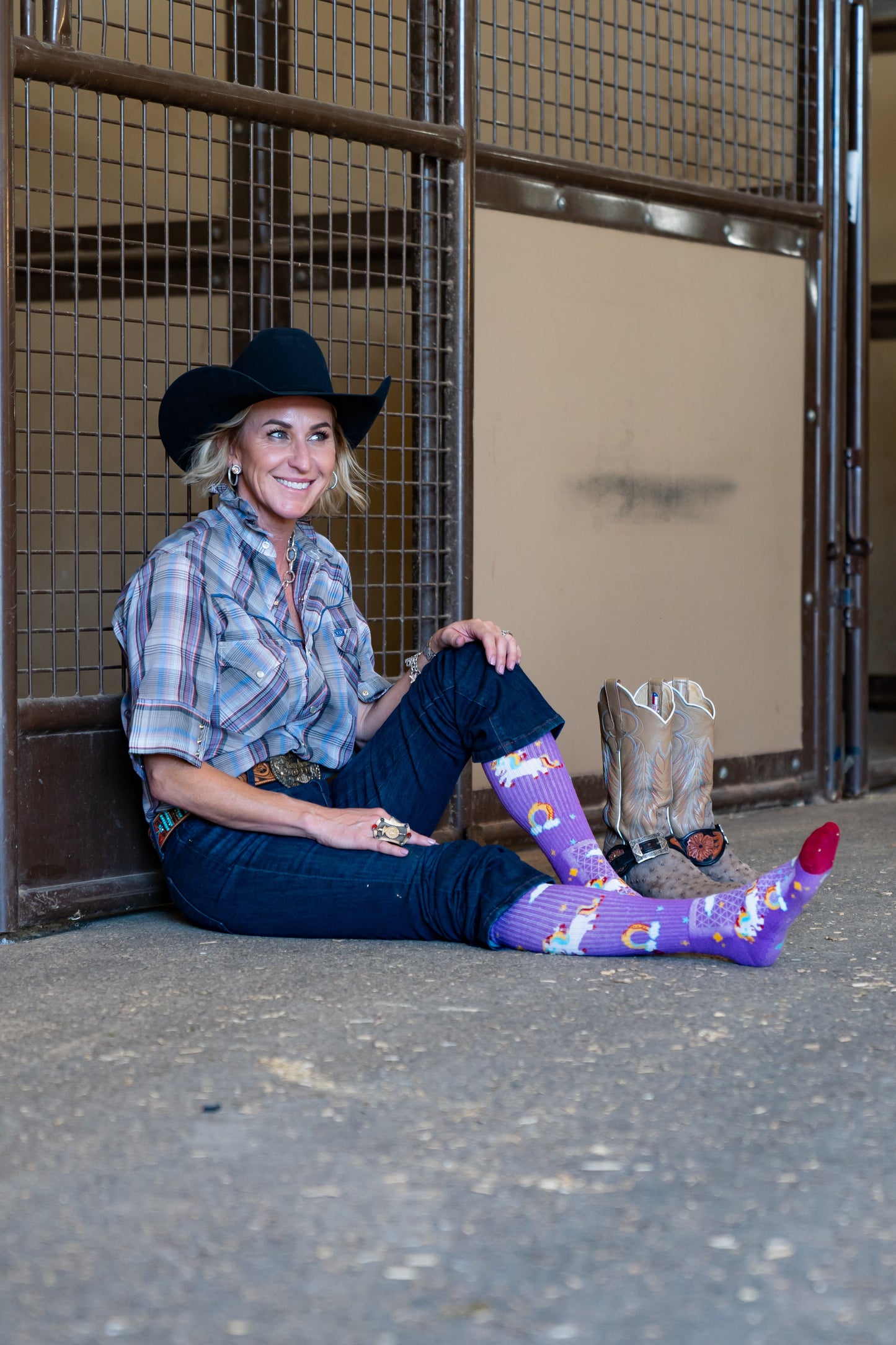 Lucky Unicorns Purple Performance Boot Socks